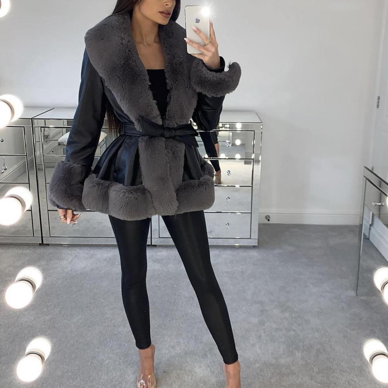 Talliah Rose Peplum Faux Fur Jacket Perfect... Depop