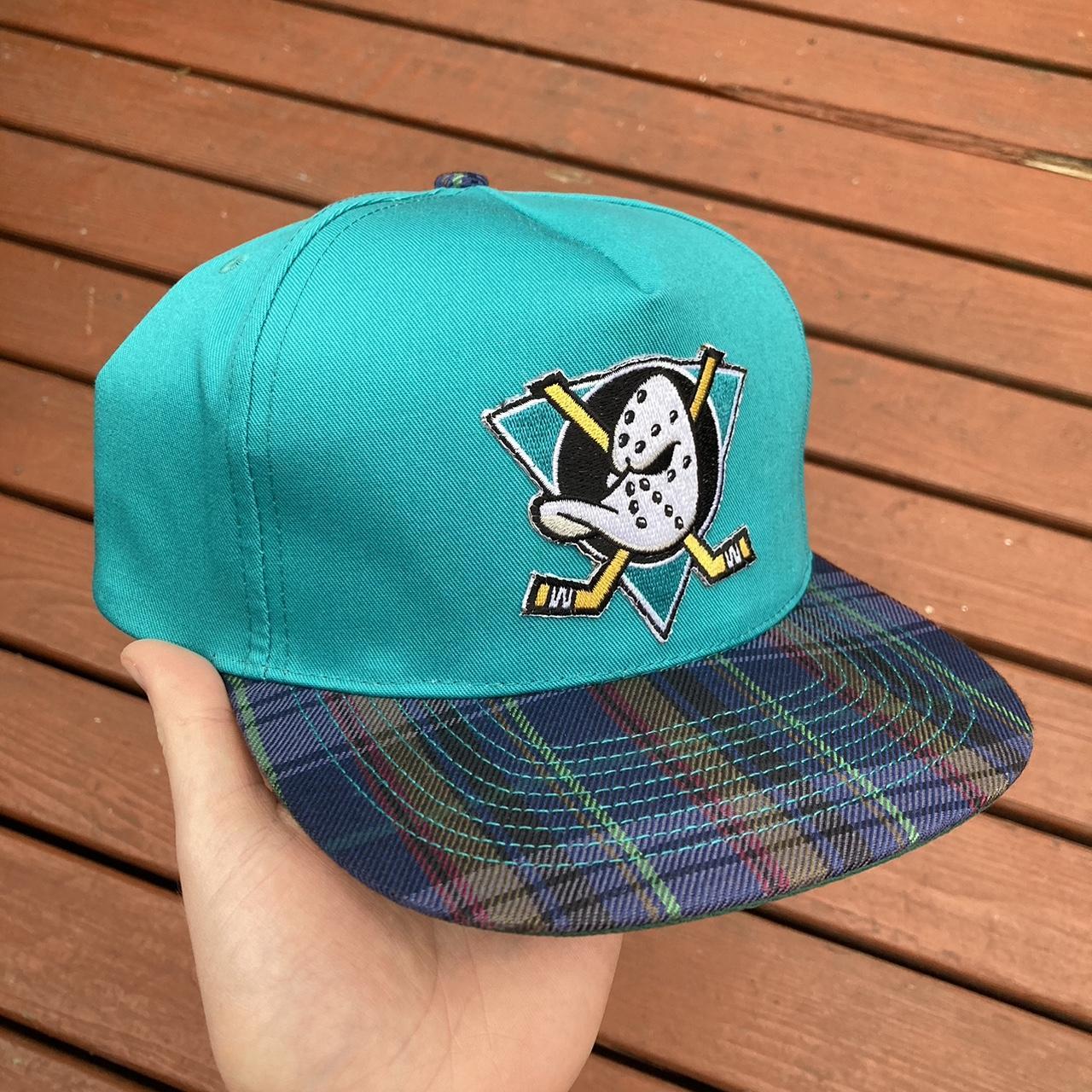 Vintage Mighty Ducks SnapBack Hat 90s Anaheim NHL... - Depop