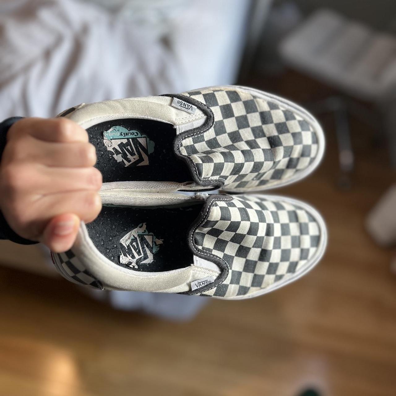 Silver checkered sale vans