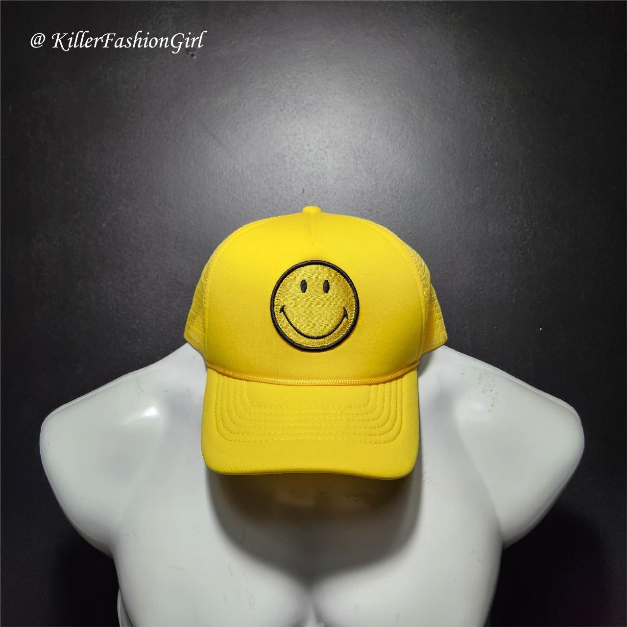Men's Yellow and Black Hat Depop