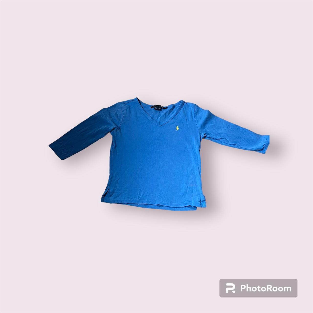 Polo Sport Women's Yellow and Blue Shirt Depop