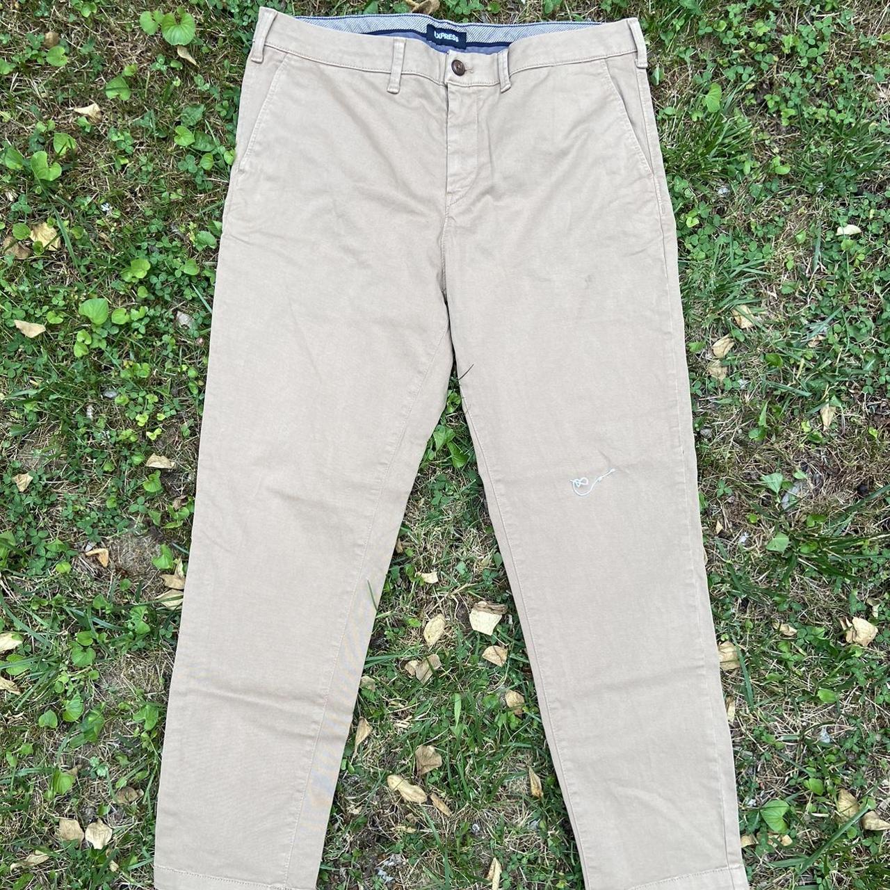 Express Men's Khaki Trousers Depop