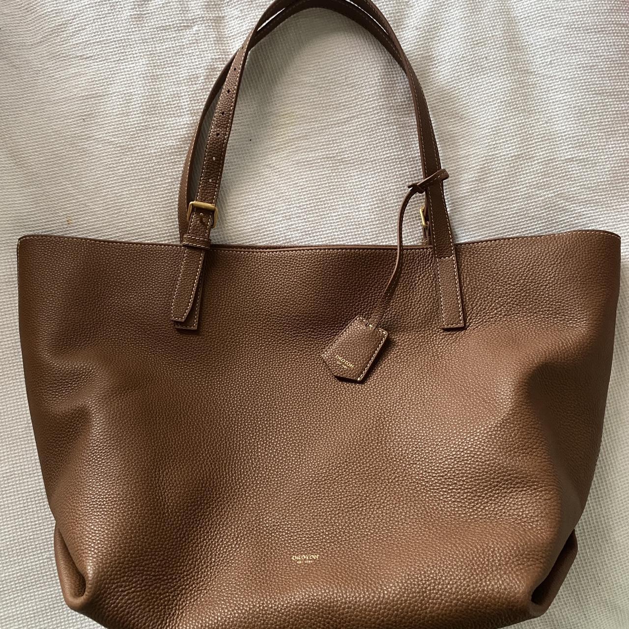Oroton Margot medium zipper tote Brown
