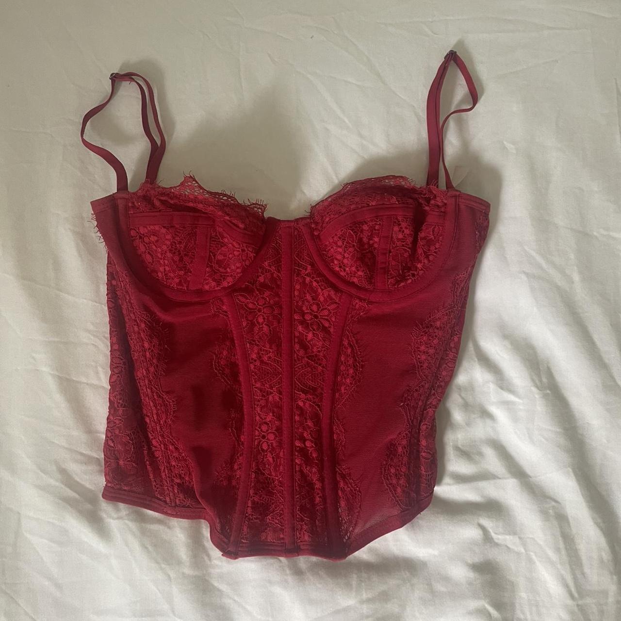 Urban Outfitters Women's Red Corset | Depop