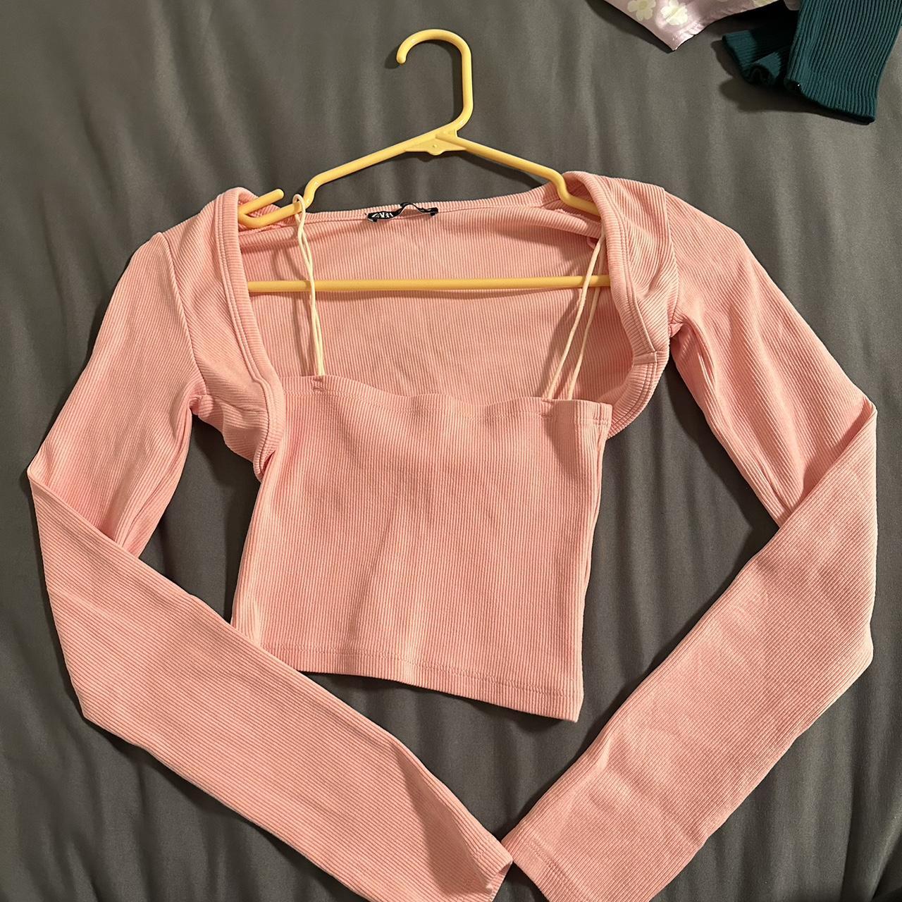 Zara Women's Pink Veststankscamis Depop