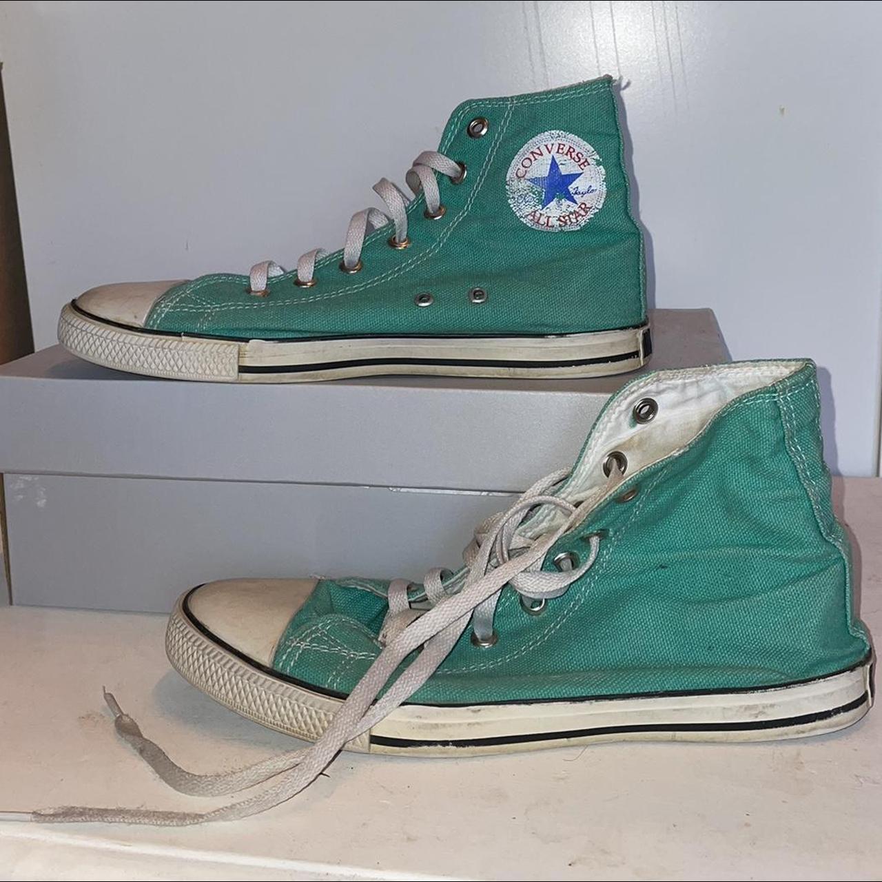 Turquoise Converse HighTops, men’s 6.5 (women’s... Depop