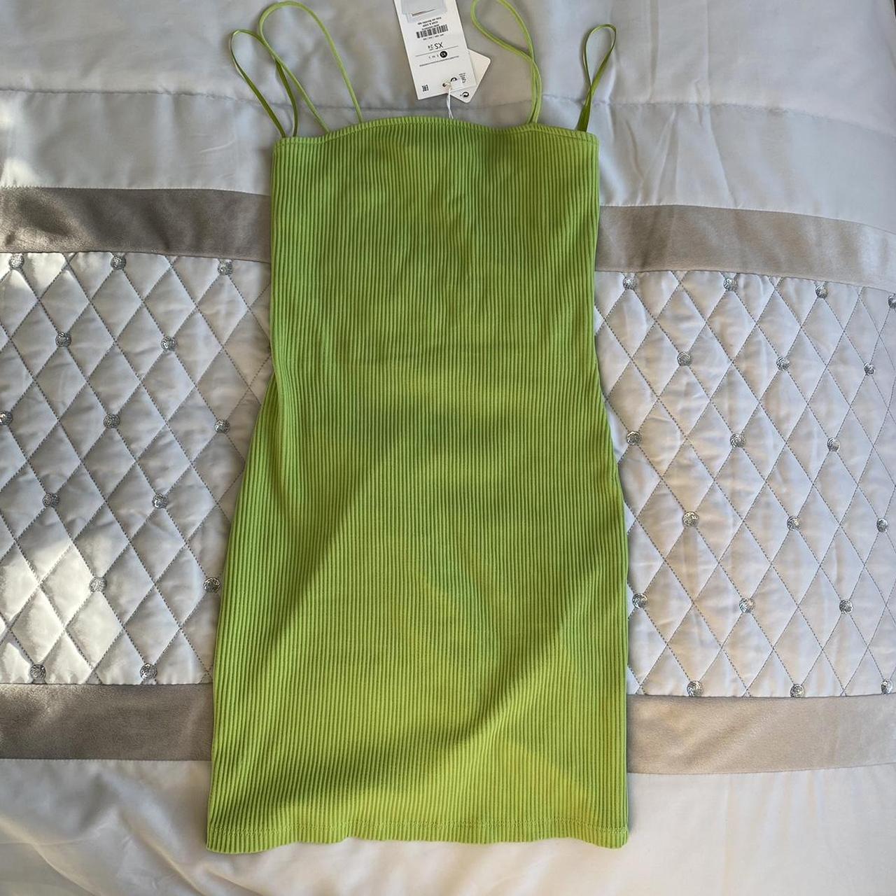bershka green mini dress