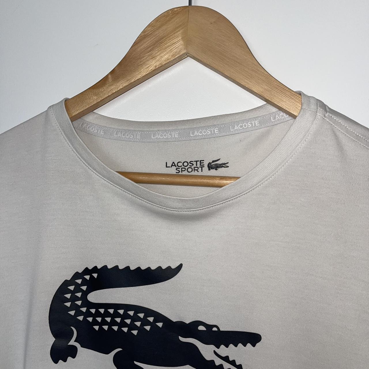 Medium Lacoste Sport White T-shirt - Depop