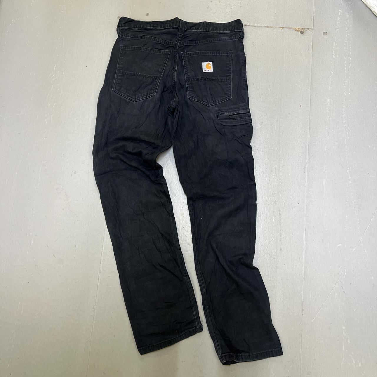 Vintage Carhartt black relaxed fit cargo pants -... - Depop