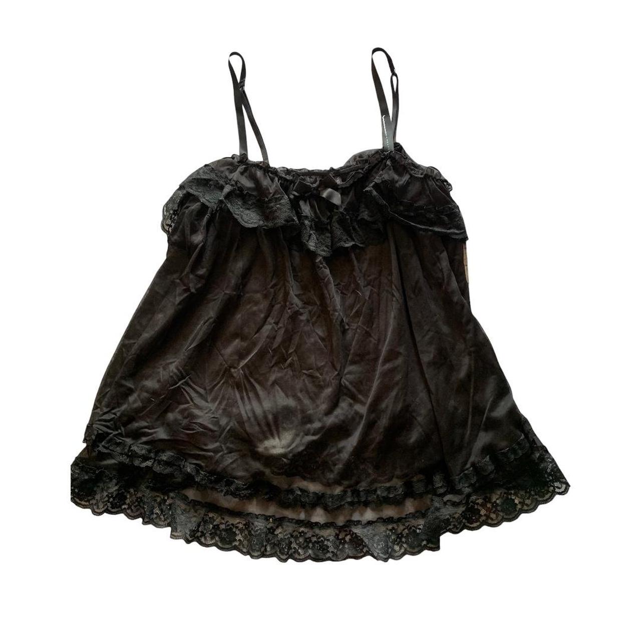 Victoria’s Secret black sheer lace camisole lingerie... - Depop