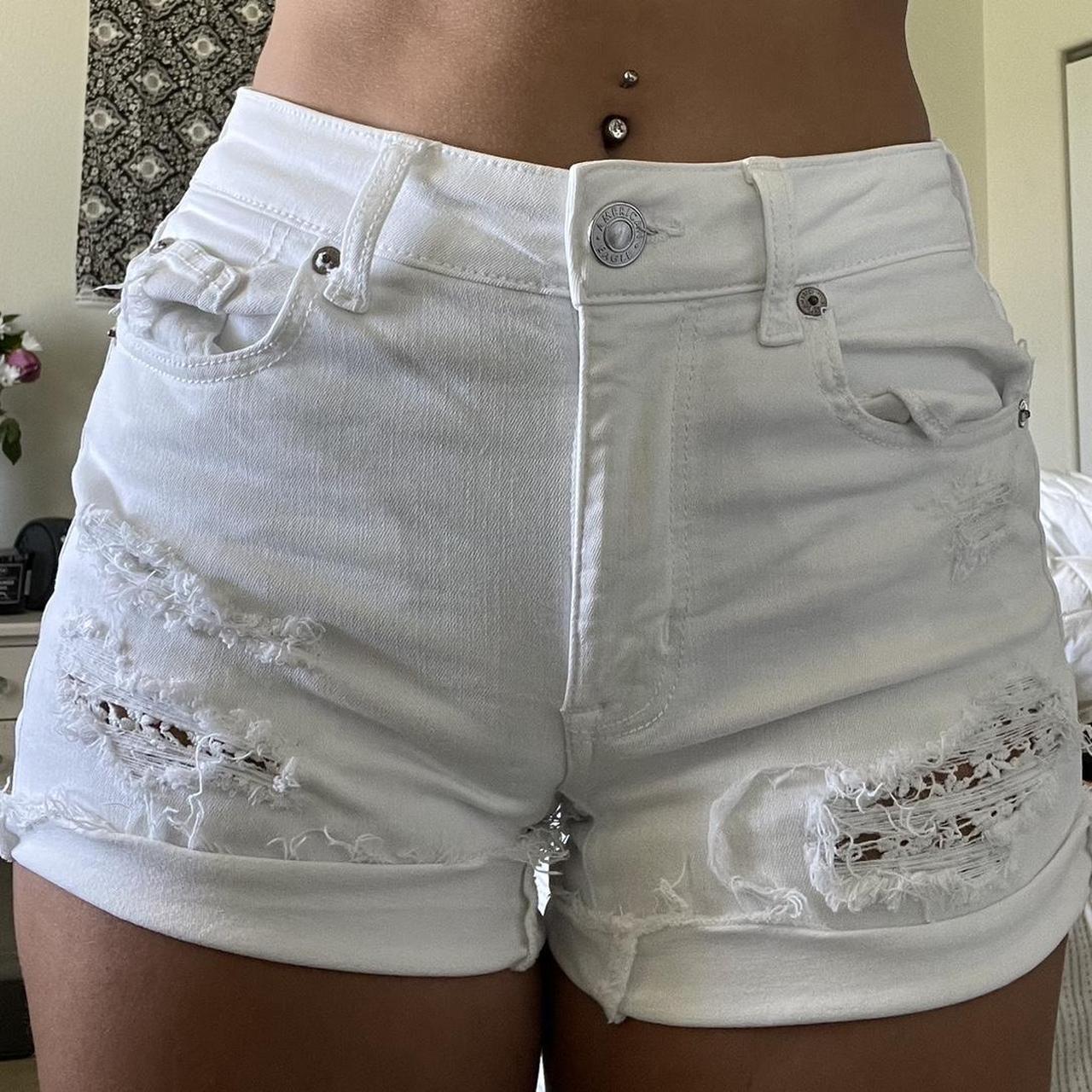 white american eagle jean shorts worn only a few... Depop