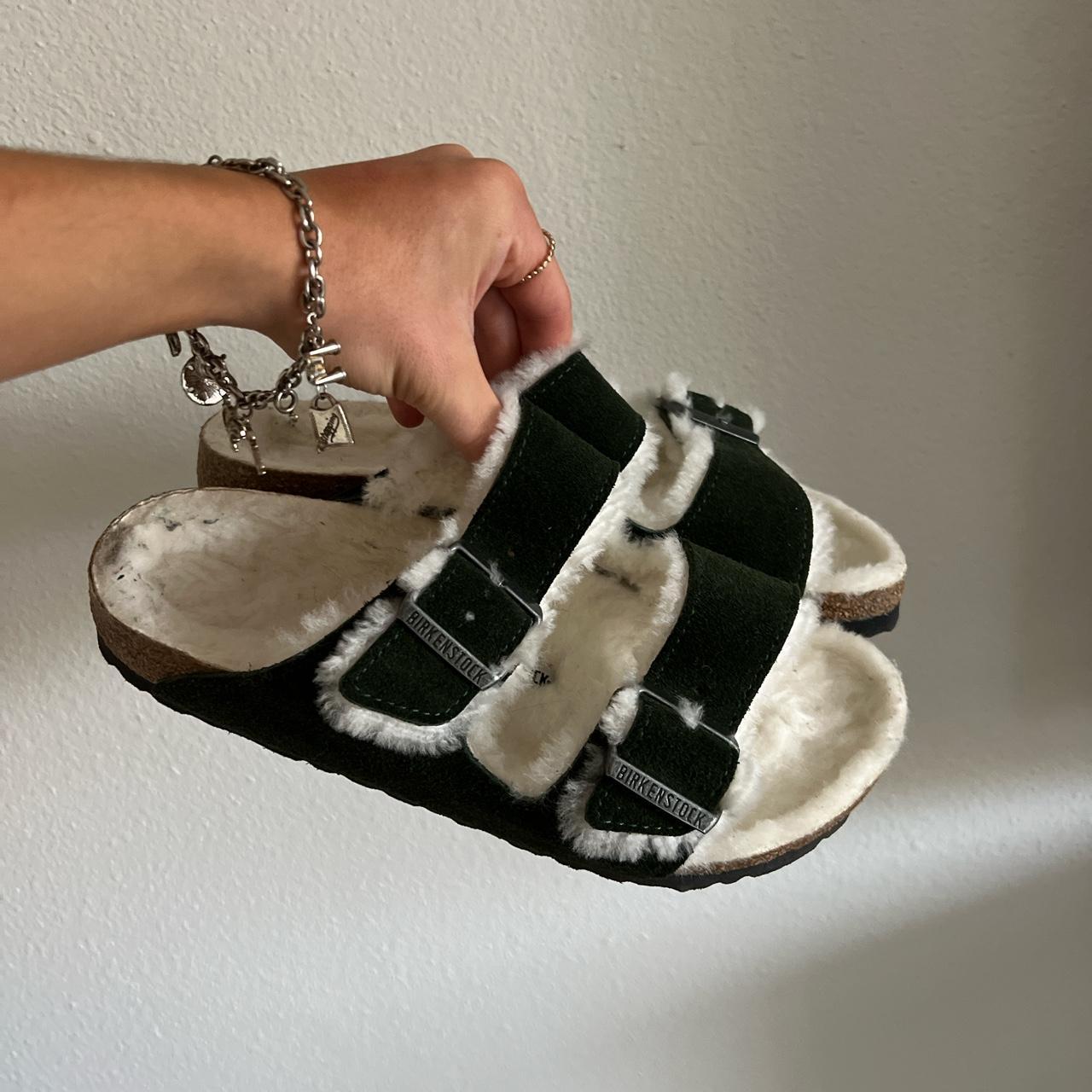 womens green birkenstocks