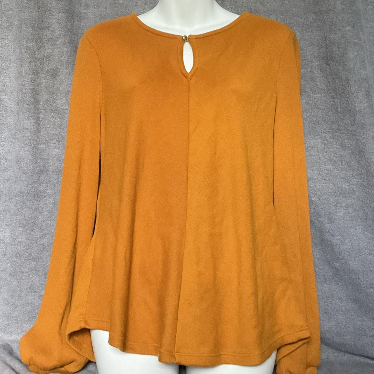 Orange Liz Claiborne Cuffed Sweater Brand: Liz... - Depop