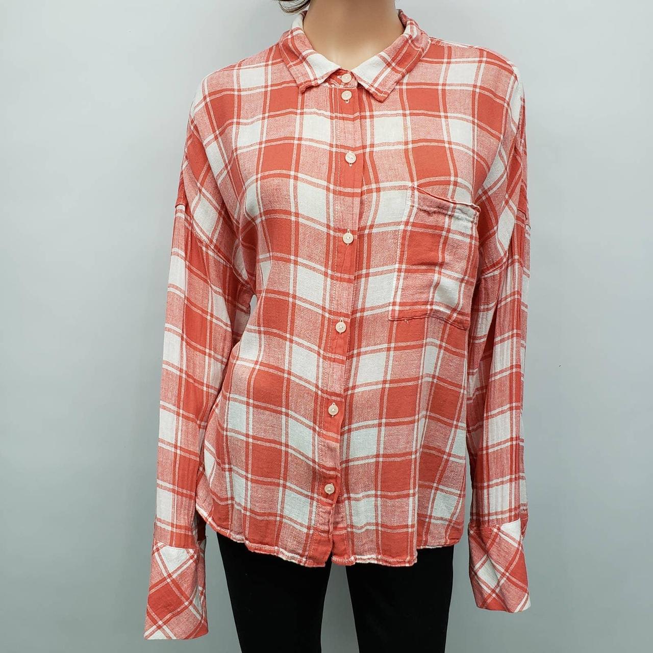 Sanctuary Plaid Flannel Button Down Top