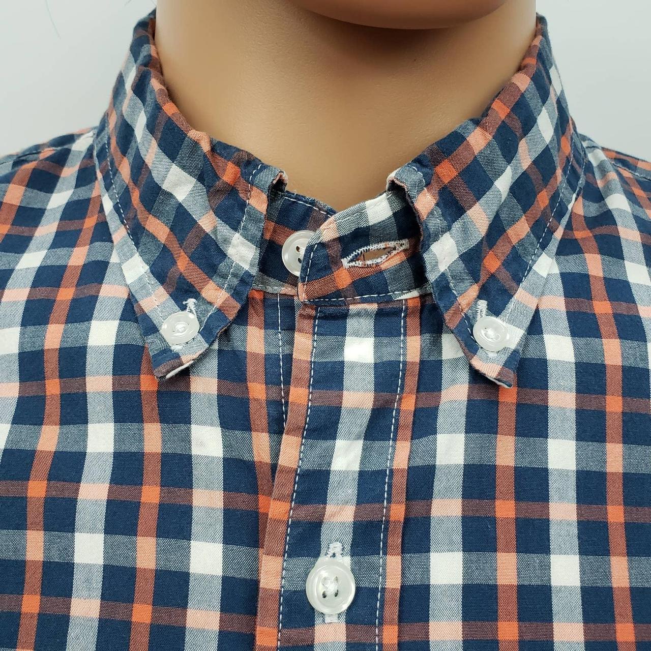 Orange and blue hot sale button down shirt