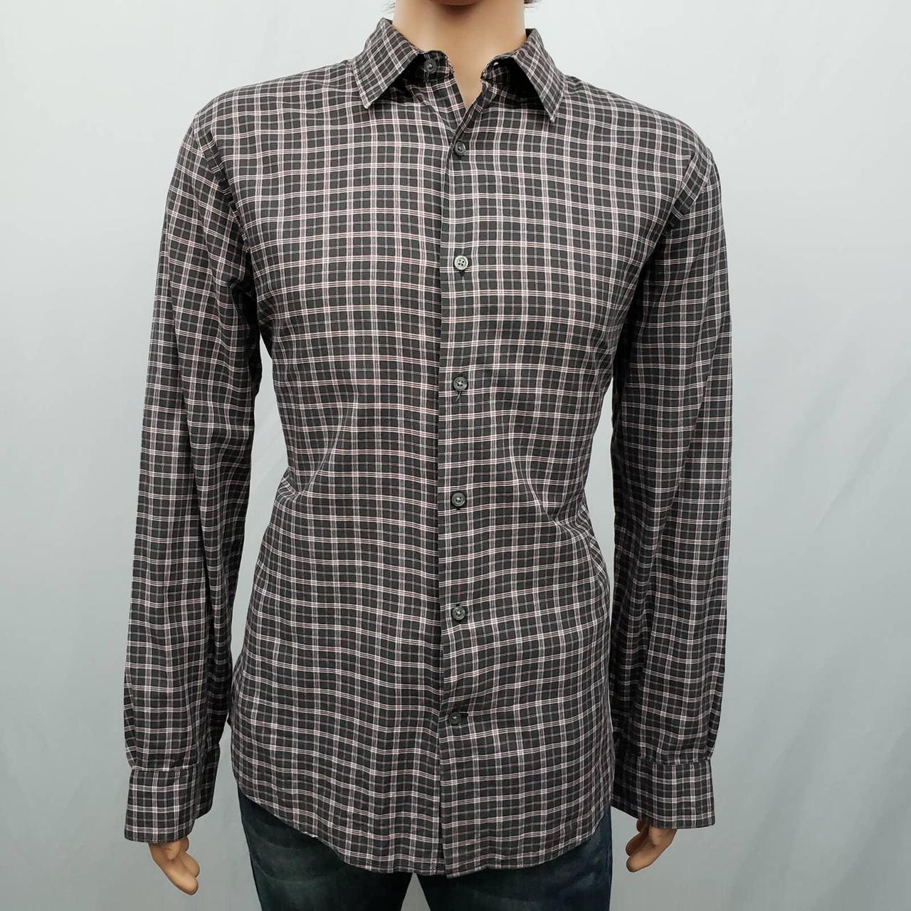 JOHN VARVATOS Star USA Plaid Shirt Black Red Long...