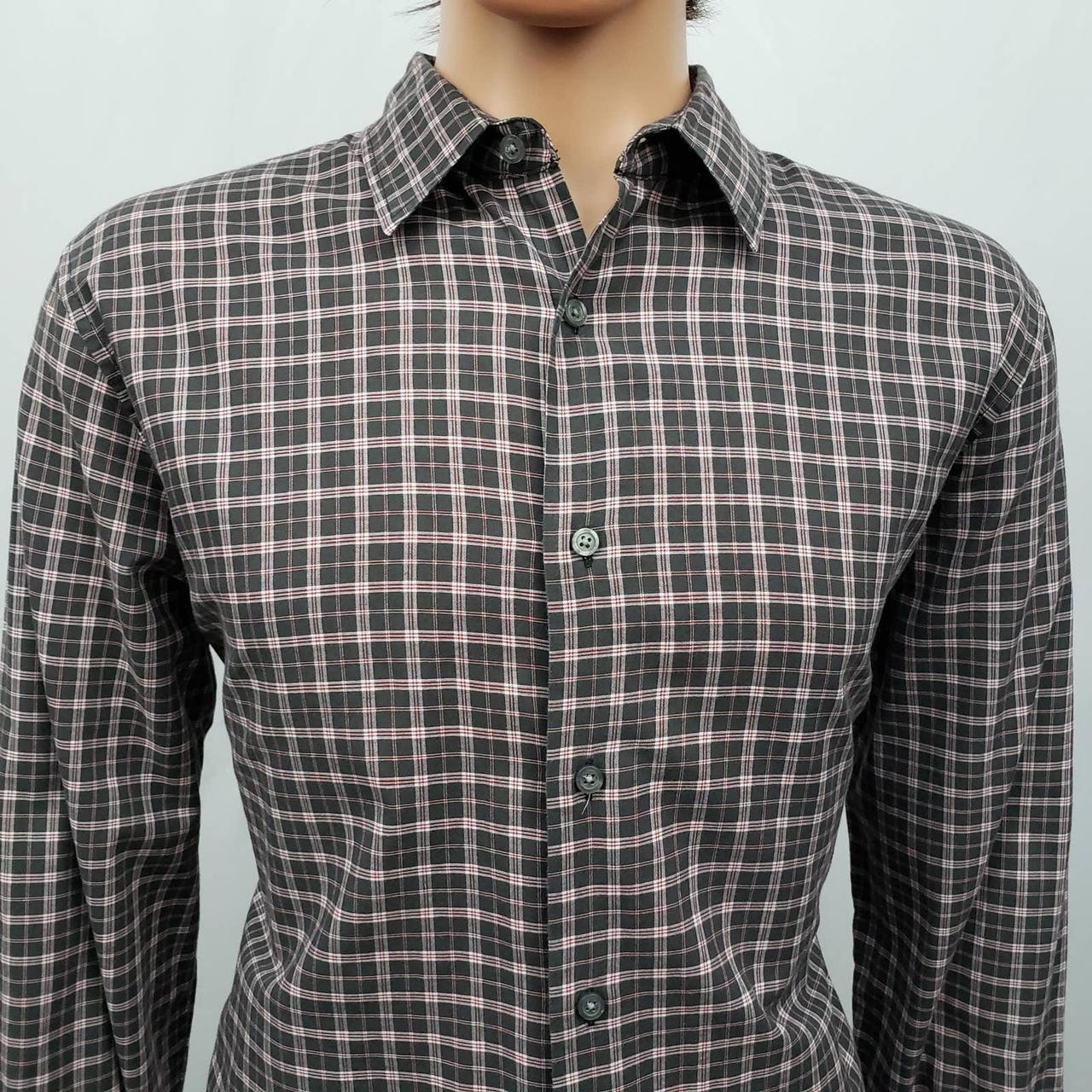 JOHN VARVATOS Star USA Plaid Shirt Black Red Long...