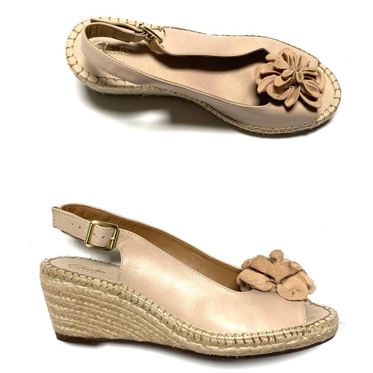 Clarks artisan leather on sale espadrille wedge sandals