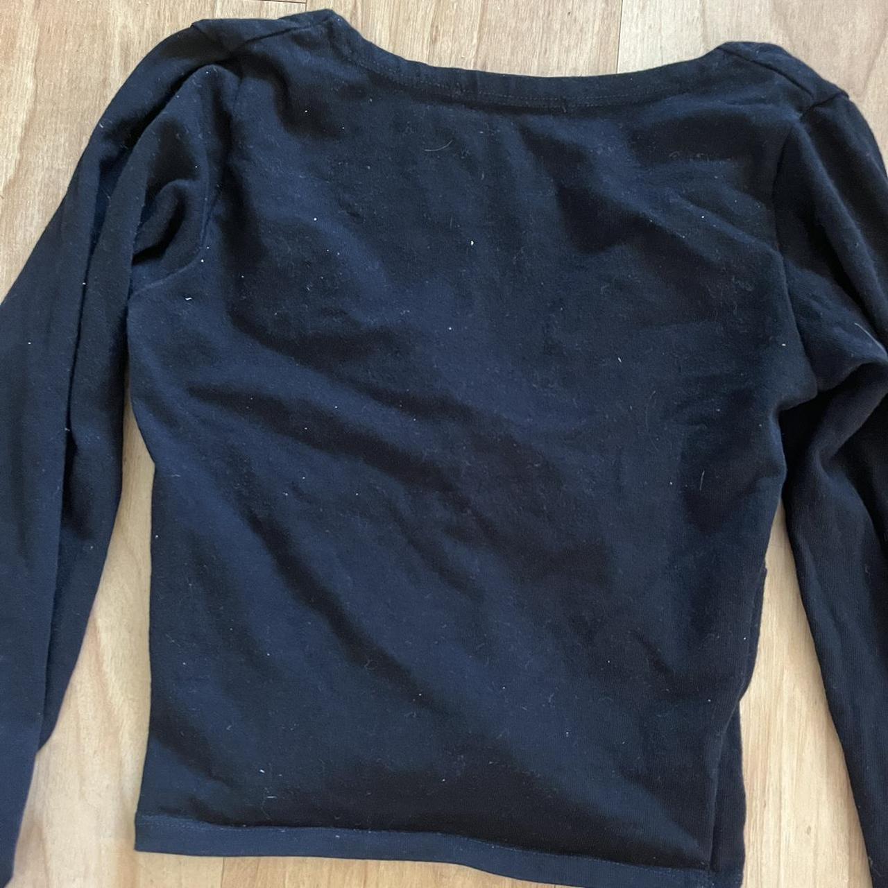 Brandy melville black amara long sleeve flattering... - Depop