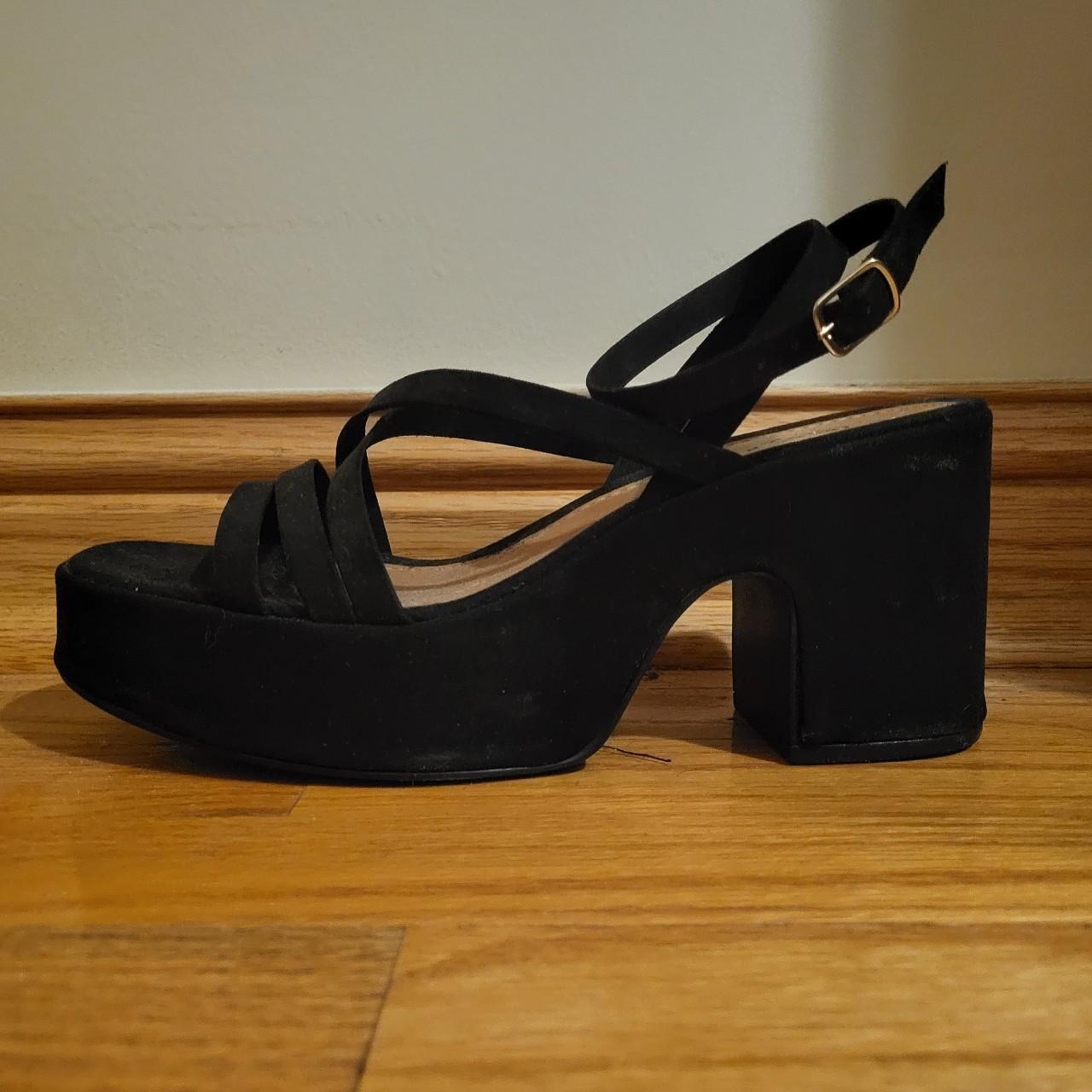 ASOS Design platform ankle strap sandals. Black... - Depop