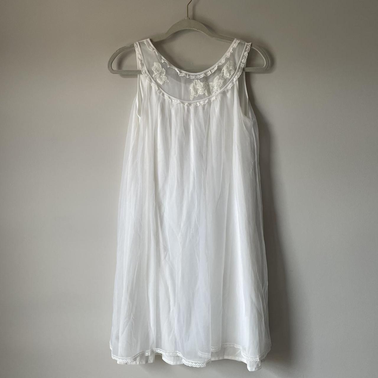 White lacey 1960s nightgown, size small FREE... - Depop