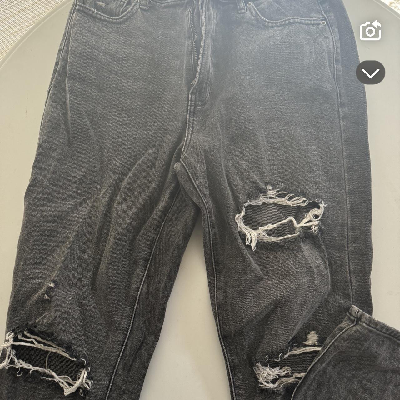 PacSun Women's Jeans - Black/Grey – Pacsun Black mom jeans with ripped knees …