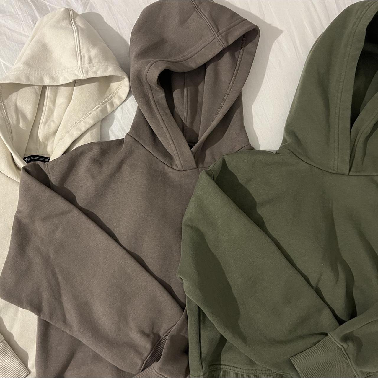 Bundle of 3 Zara hoodies. All size S. Cream, khaki,... Depop