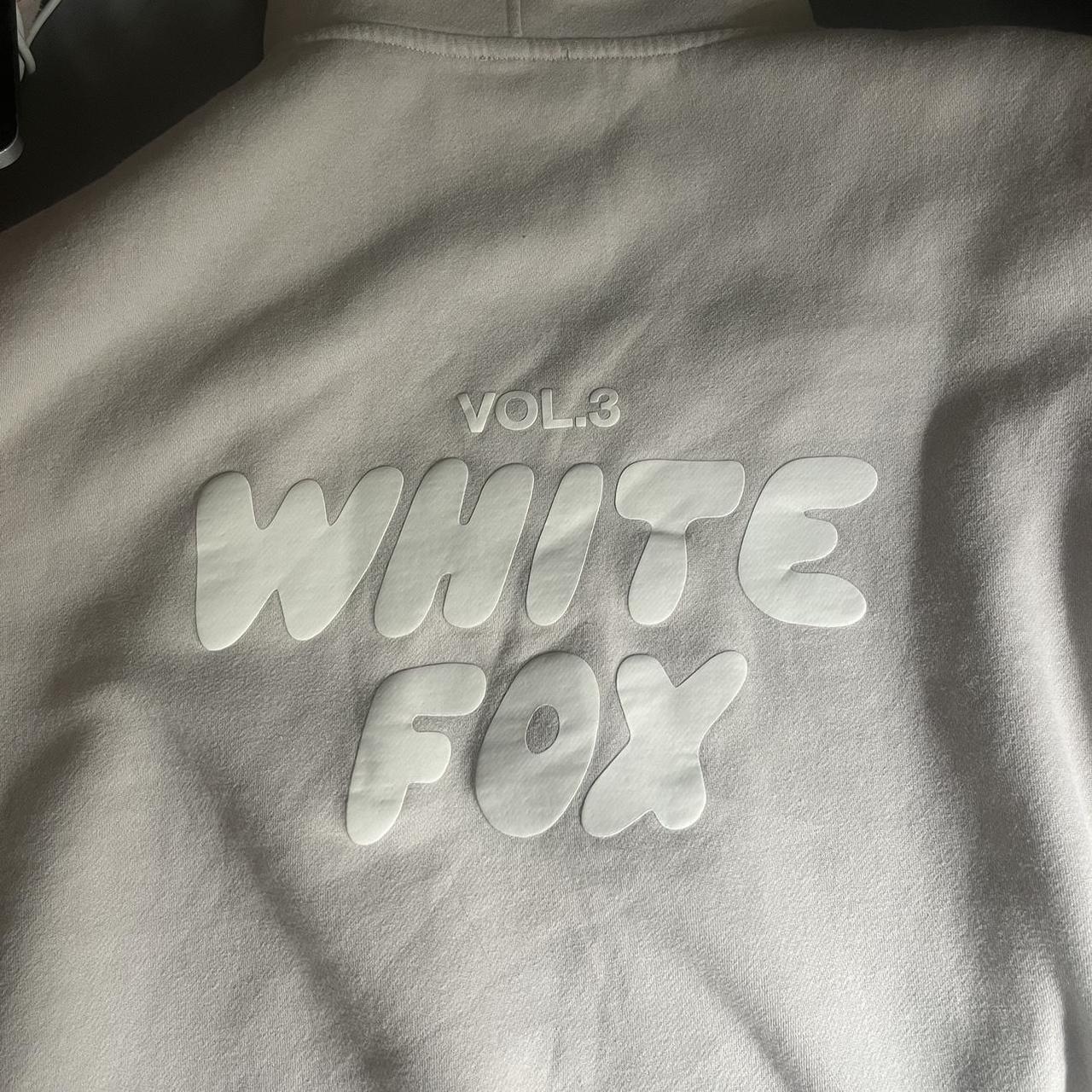 white fox hoodie - moon color size m/l super... - Depop