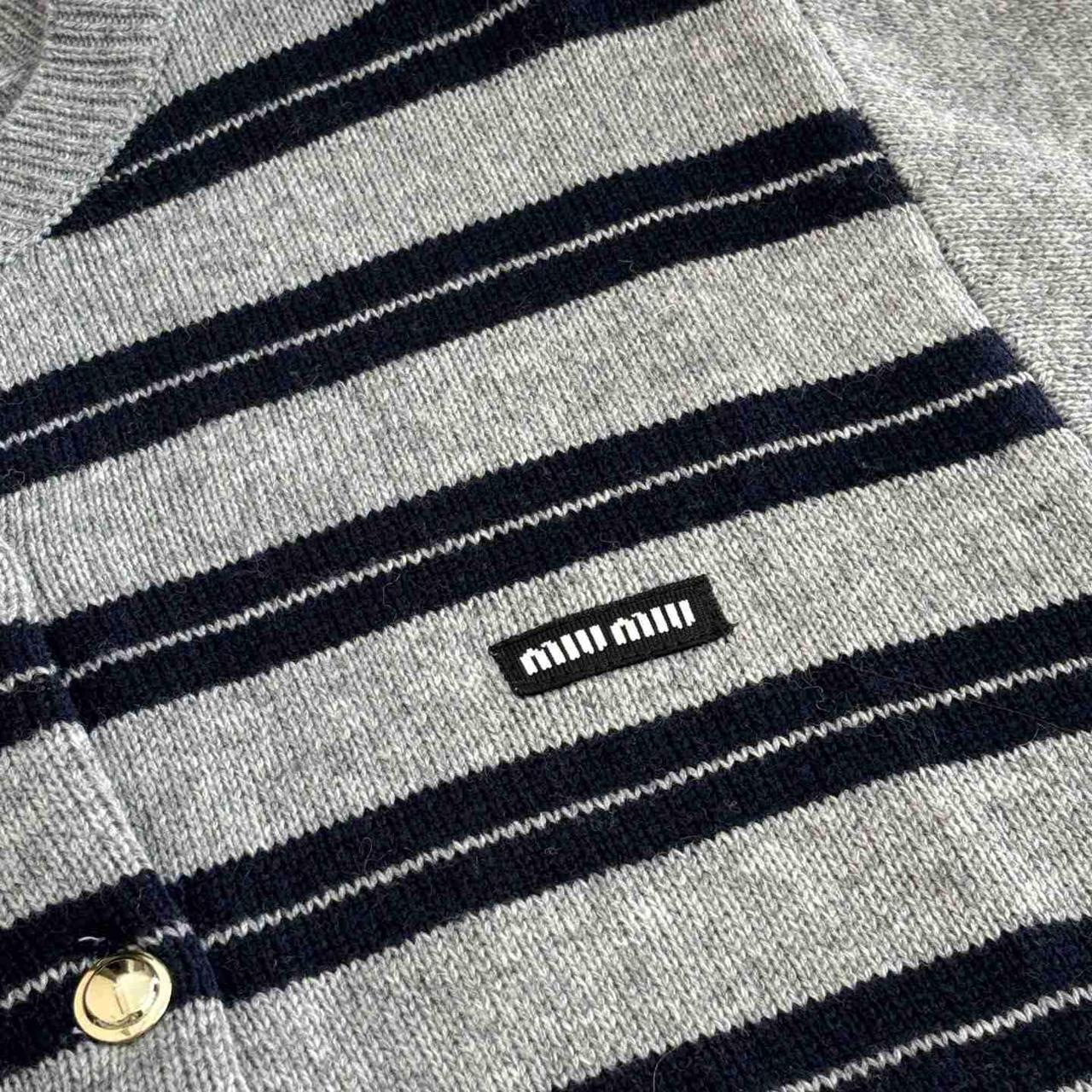 Miu Miu Women's Cardigan - Grey/Multi - M – Miu M… - image 4