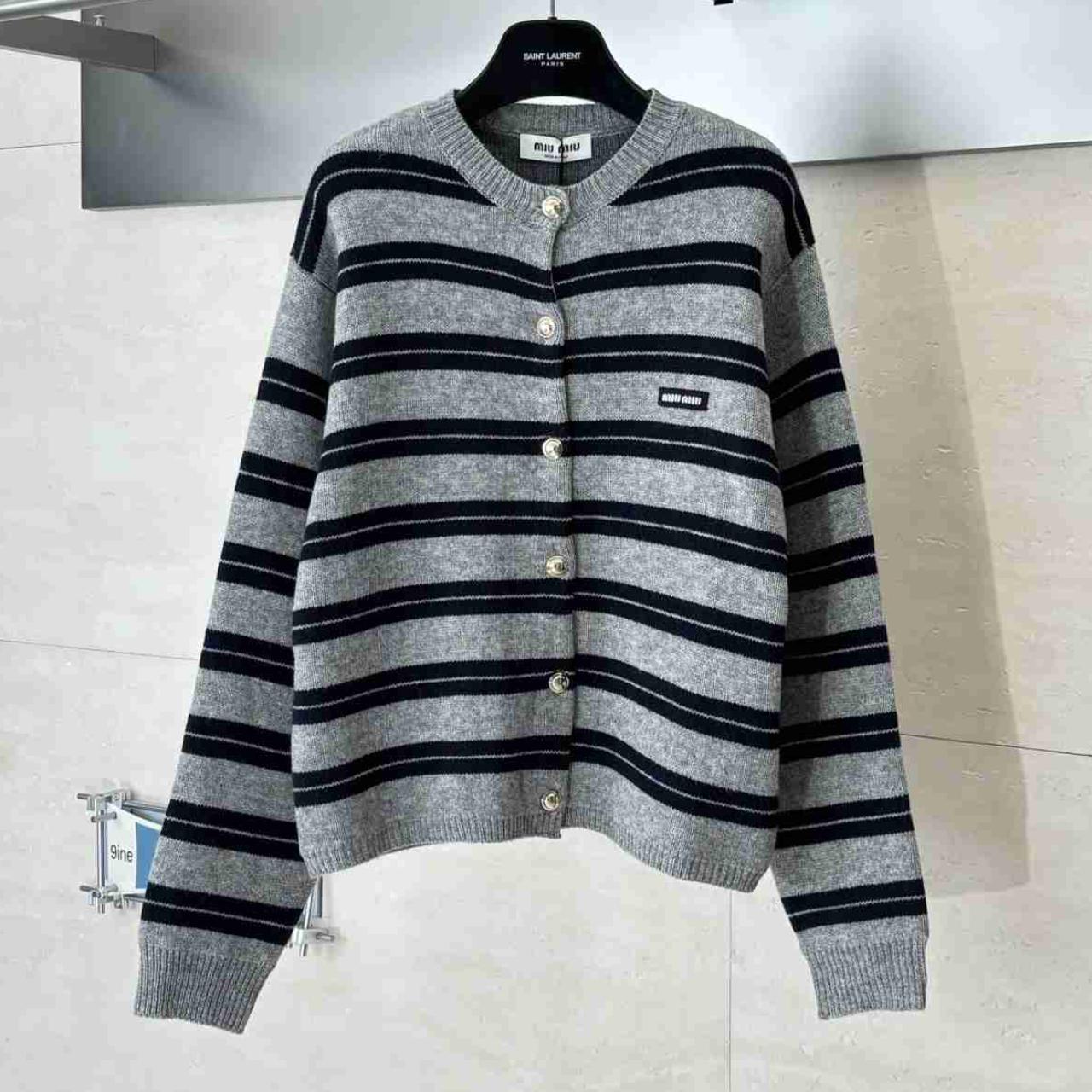 Miu Miu Women's Cardigan - Grey/Multi - M – Miu M… - image 1