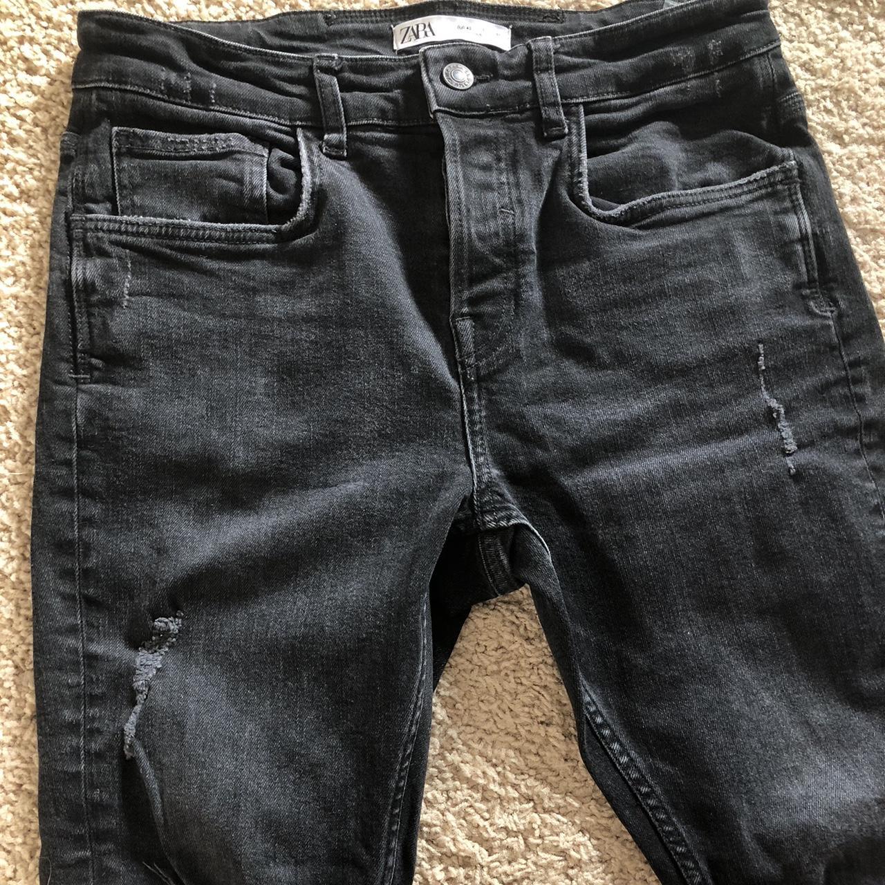 Men’s black distressed ZARA jeans. Size 31. No... Depop