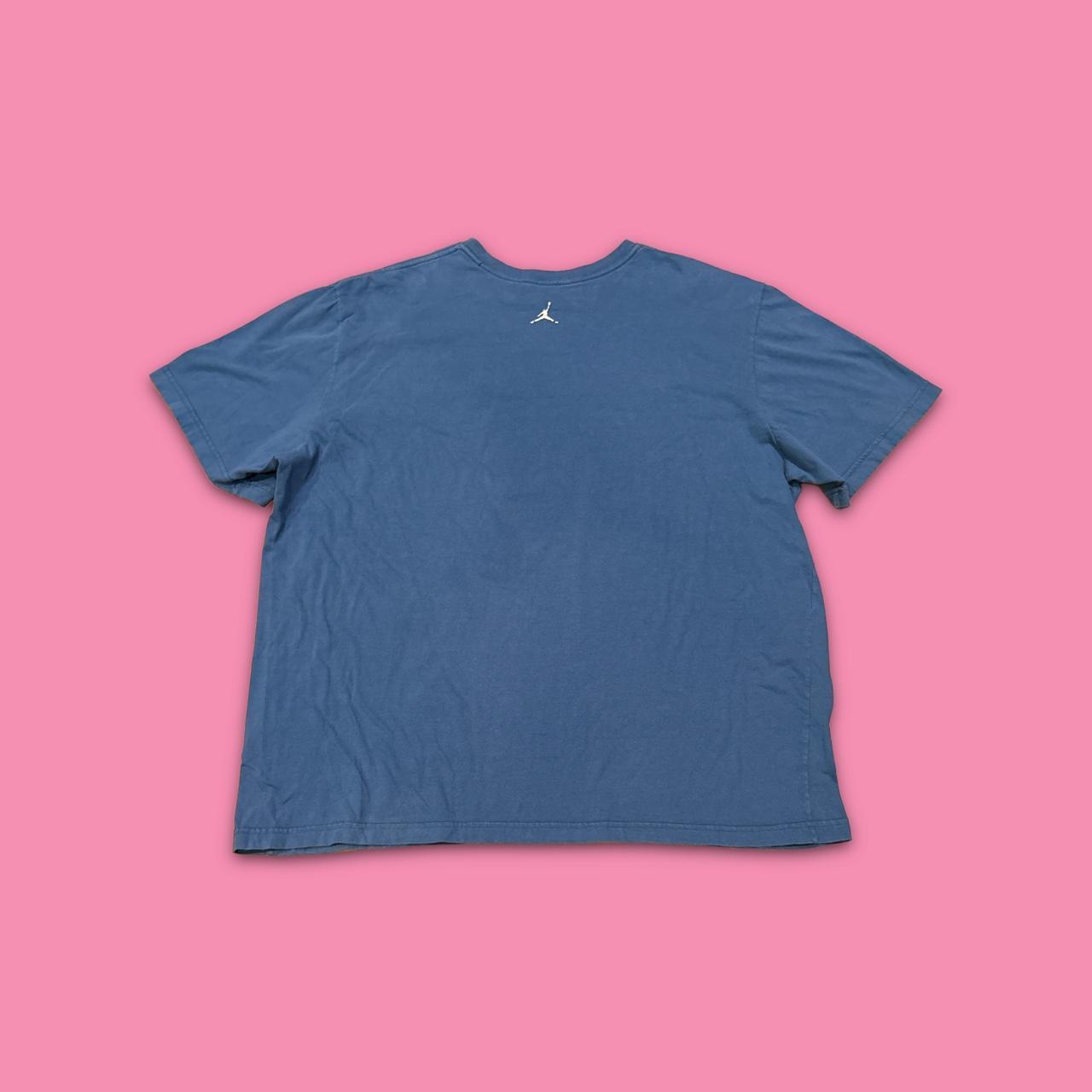 Jordan Men's Blue and Grey T-shirt | Depop