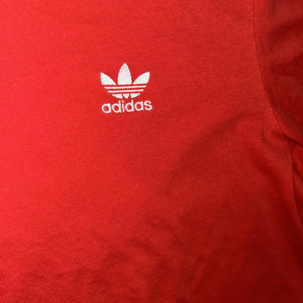 Adidas Originals Men's White and Red T-shirt | Depop