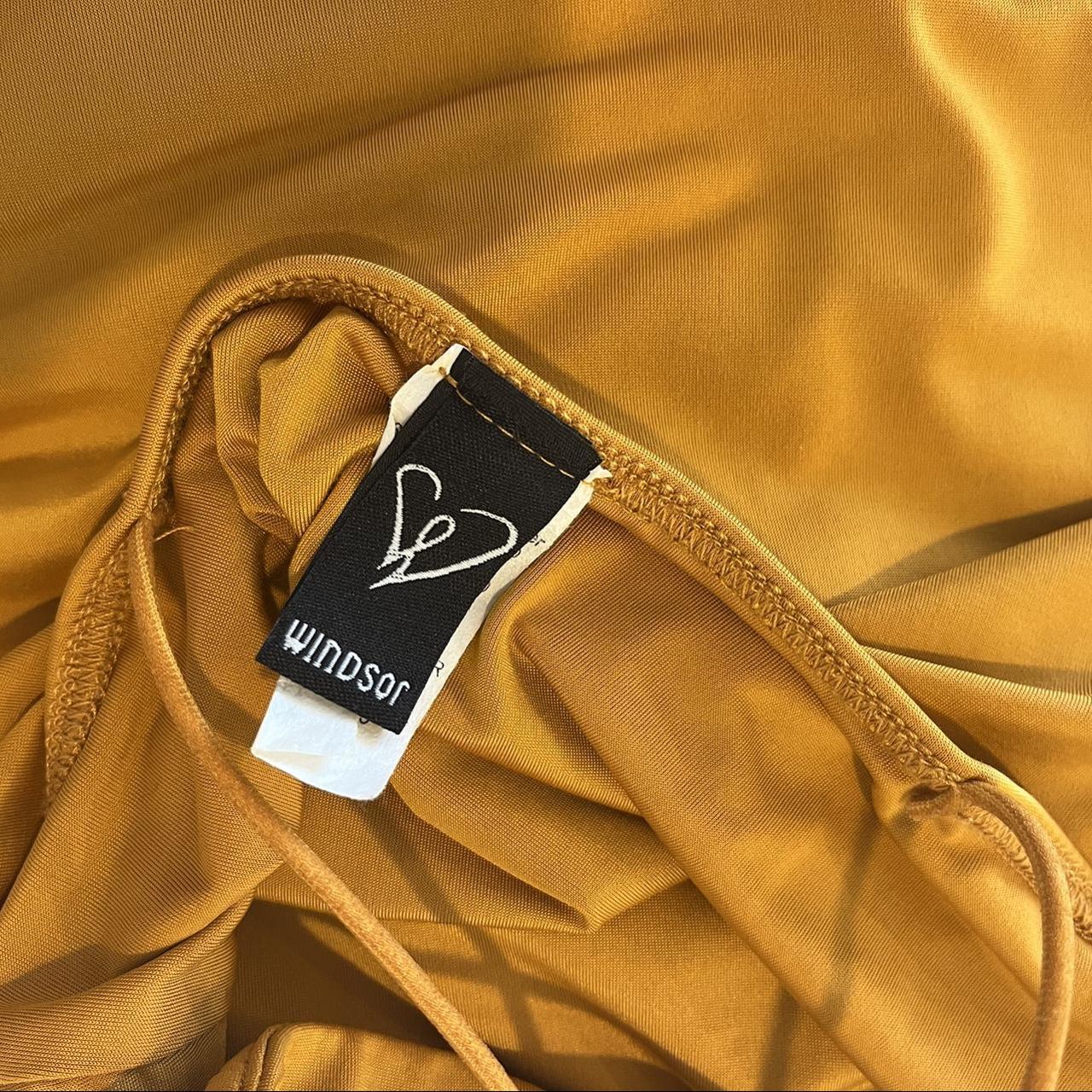 Windsor Women's Orange and Tan Dress Depop