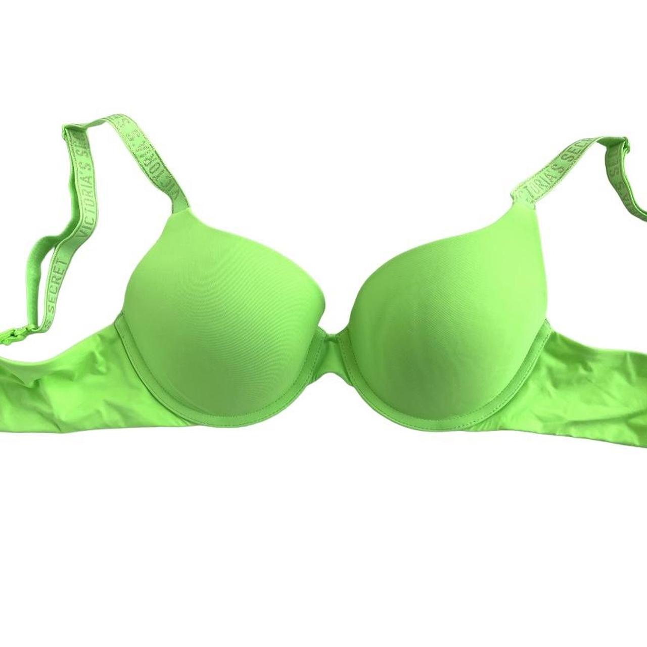 Victoria's secret neon green t-shirt push up bra - Depop