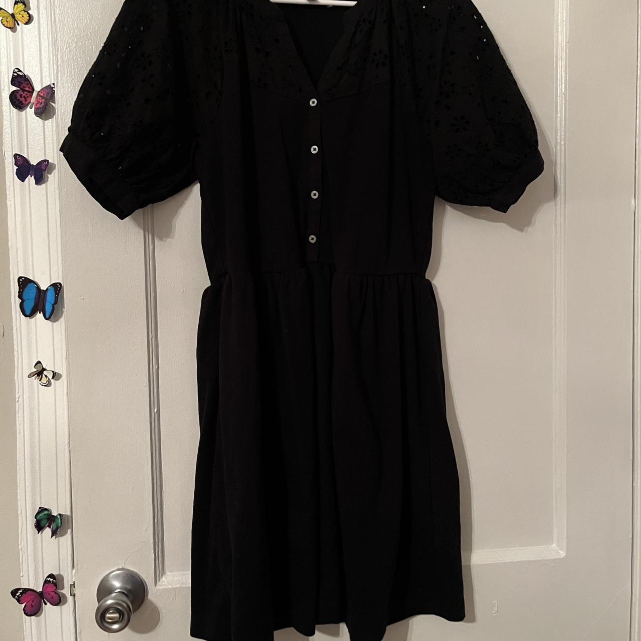 Super cute black button up dress! Perfect for work... - Depop