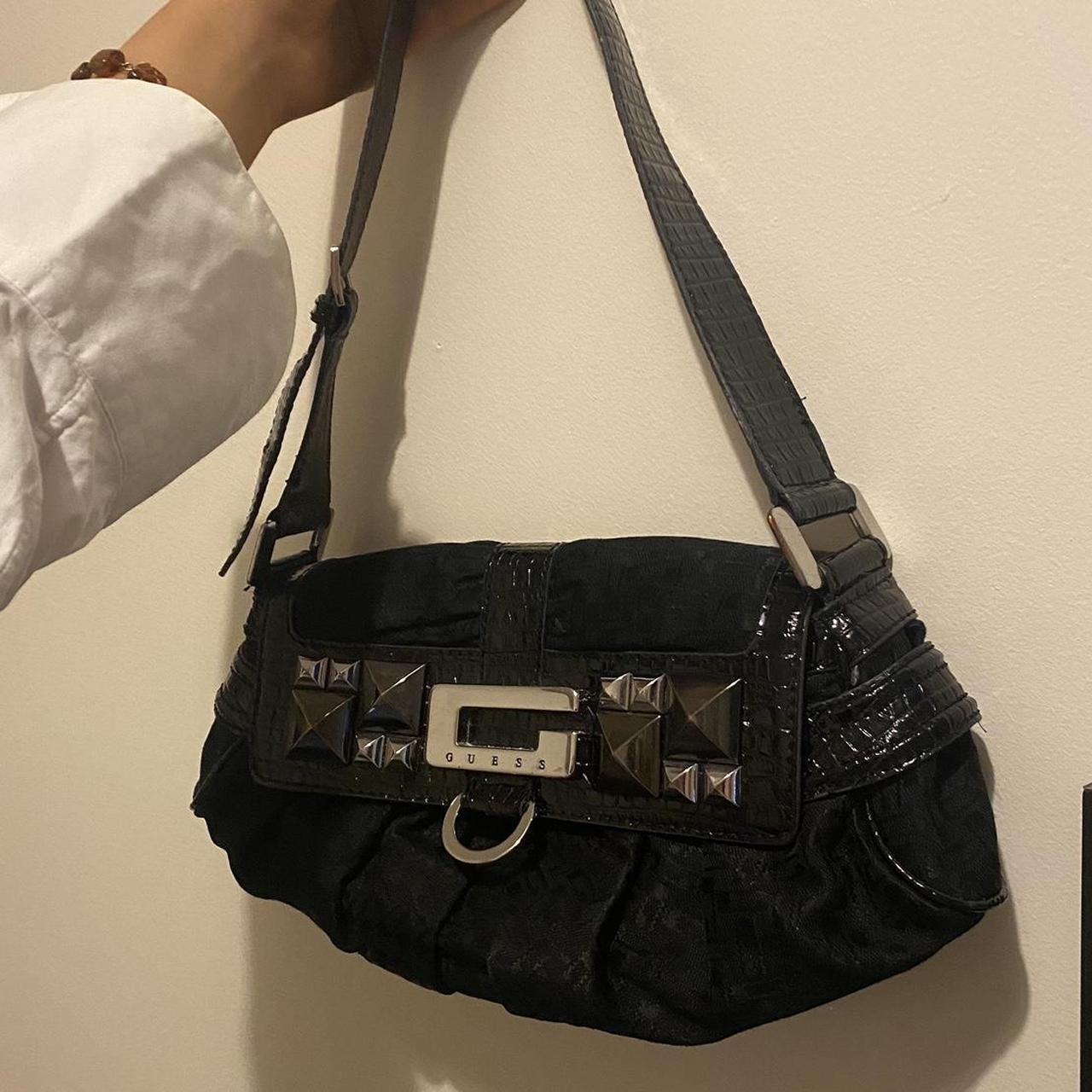 vintage black monogram guess shoulder bag perfect... - Depop