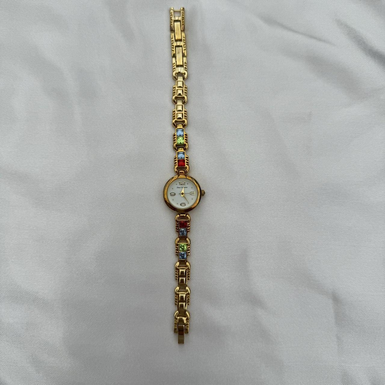 Vintage gold watch ladies gemstone jewel watch cute... - Depop