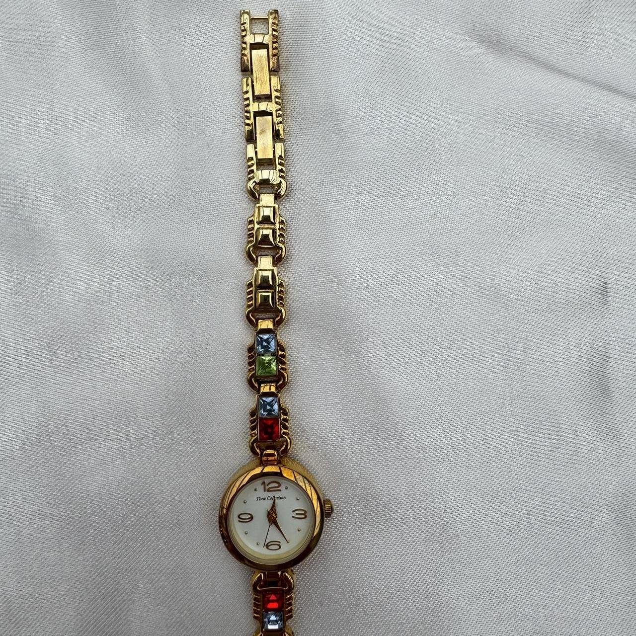 Vintage Gold Watch Ladies Gemstone Jewel Watch Cute - Depop