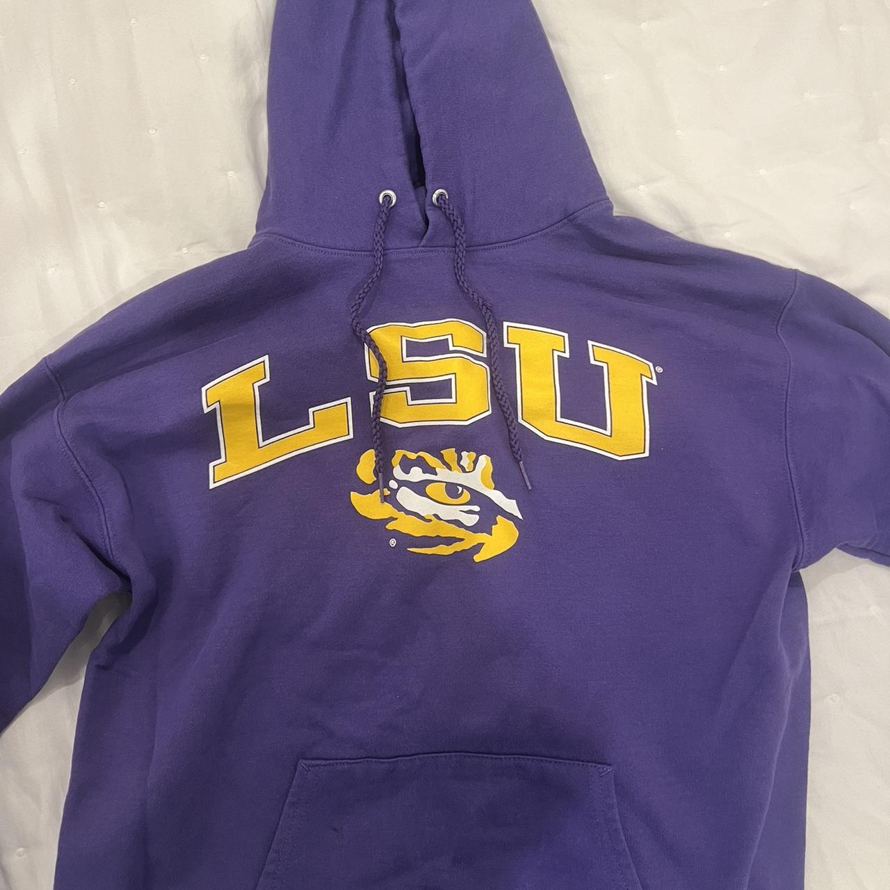 LSU purple and yellow hoodie - Depop