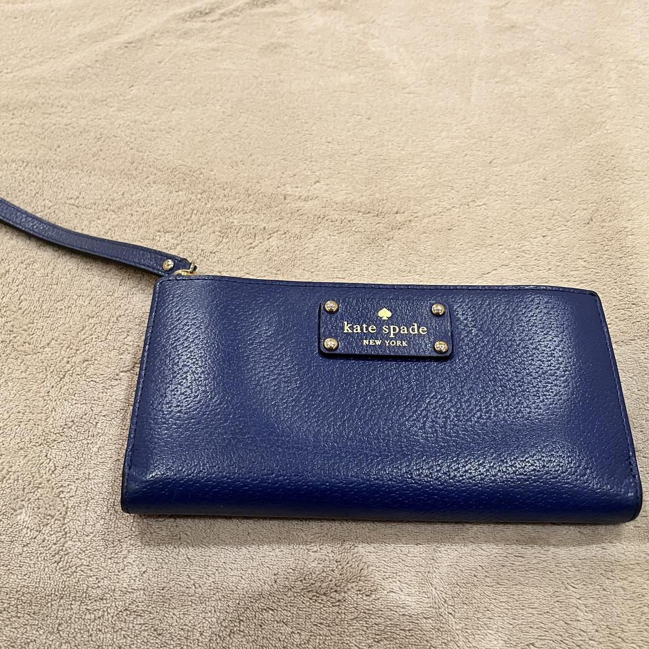 Royal Blue Kate Spade wallet with wrist strap Ample. Depop