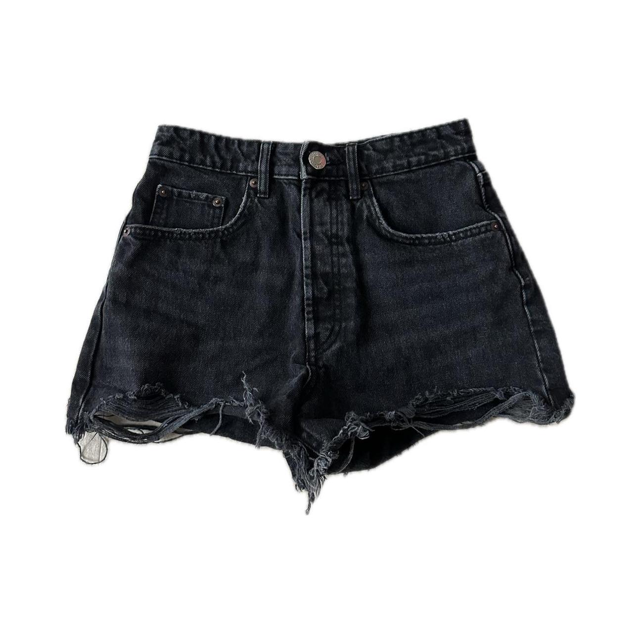 Black denim shorts zara best sale