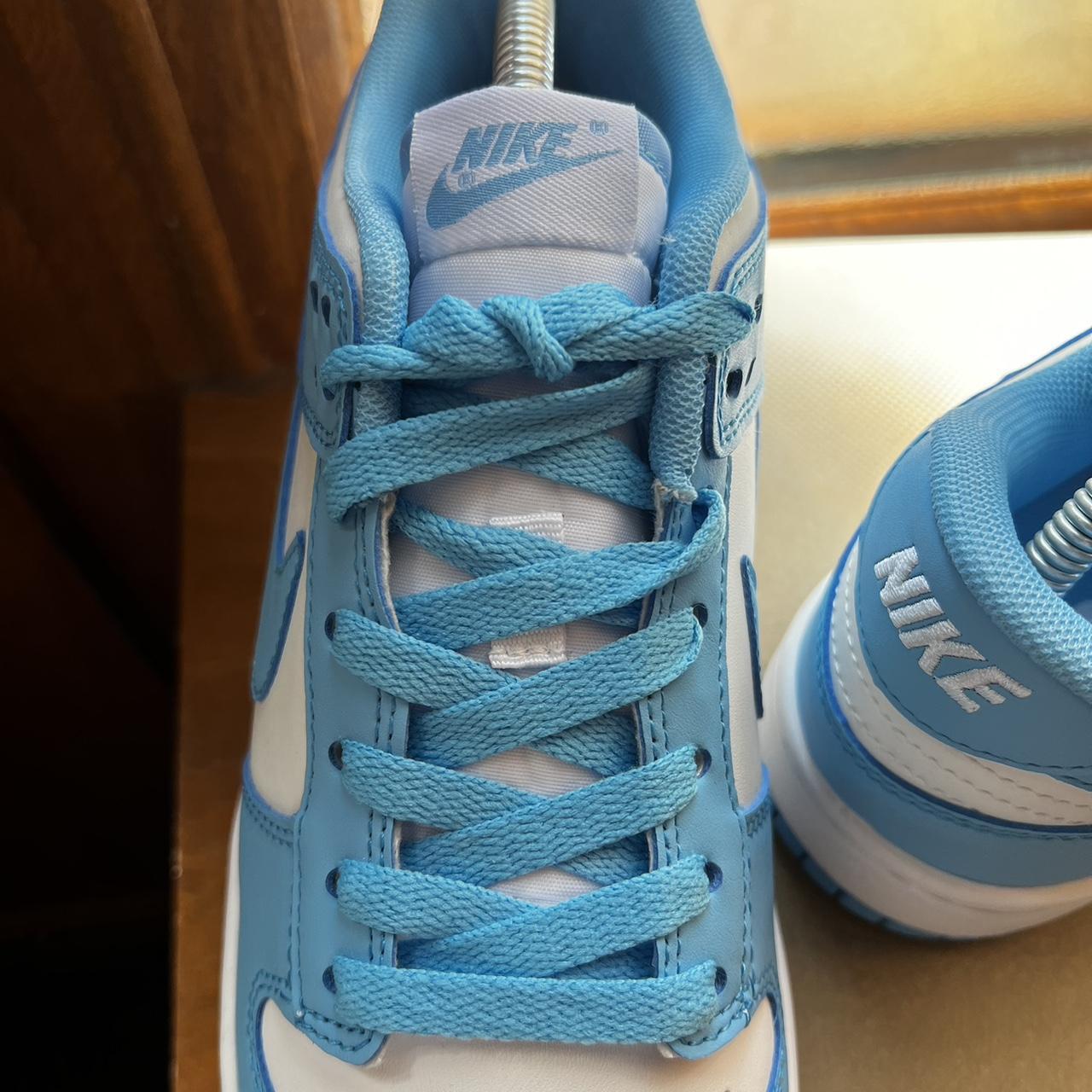 MENS BLUE AND WHITE SHOES - Depop