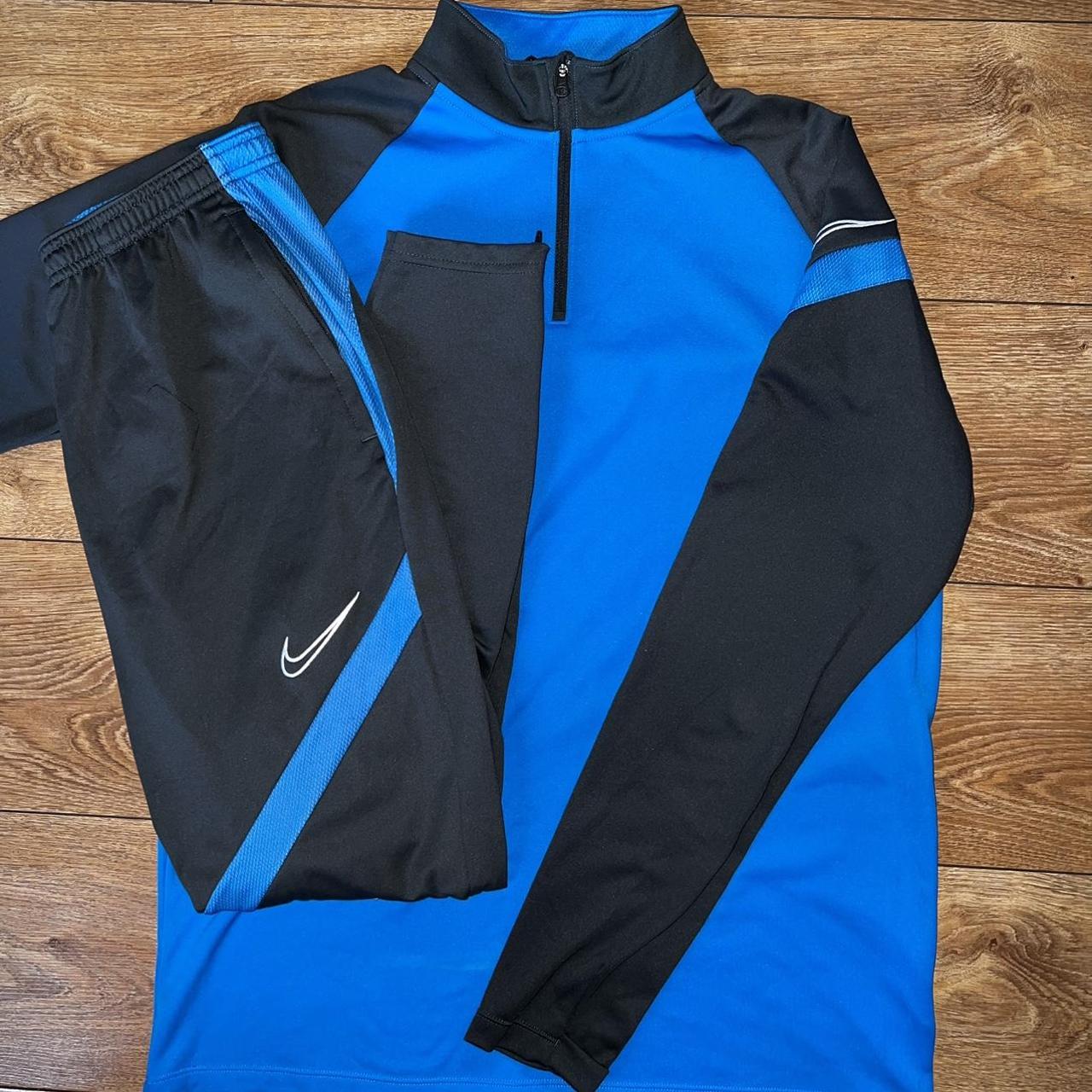 MENS BLUE NIKE TRACKSUIT Small rips down the arms... - Depop