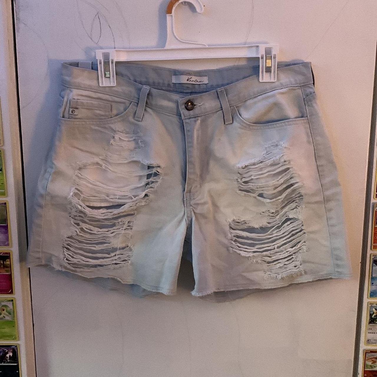 Vintage Ripped Jean Shorts (Size 29) Brand Kancan. Depop