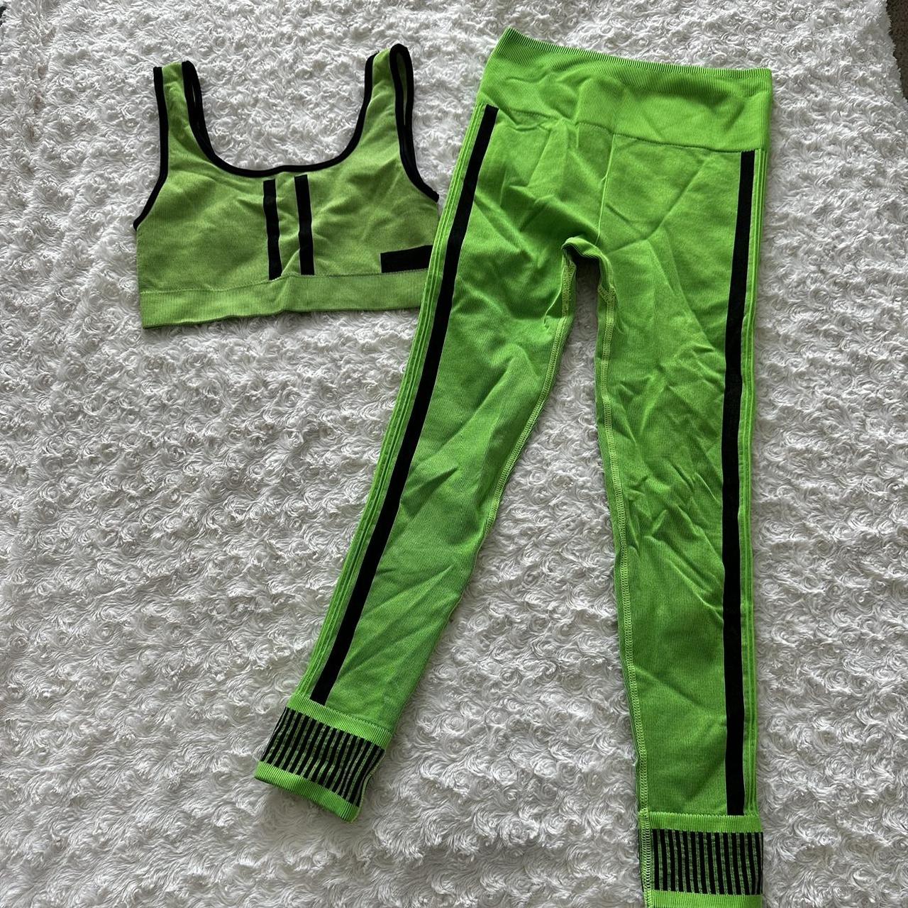 Fabletics neon green workout set Maddie Ziegler... Depop