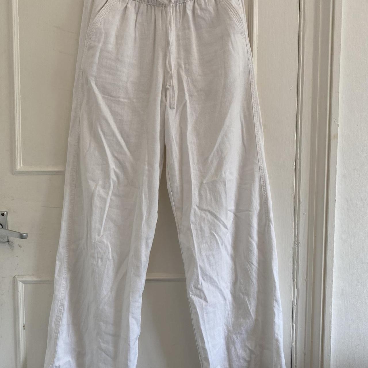 Marks & Spencer Women's White Trousers Depop