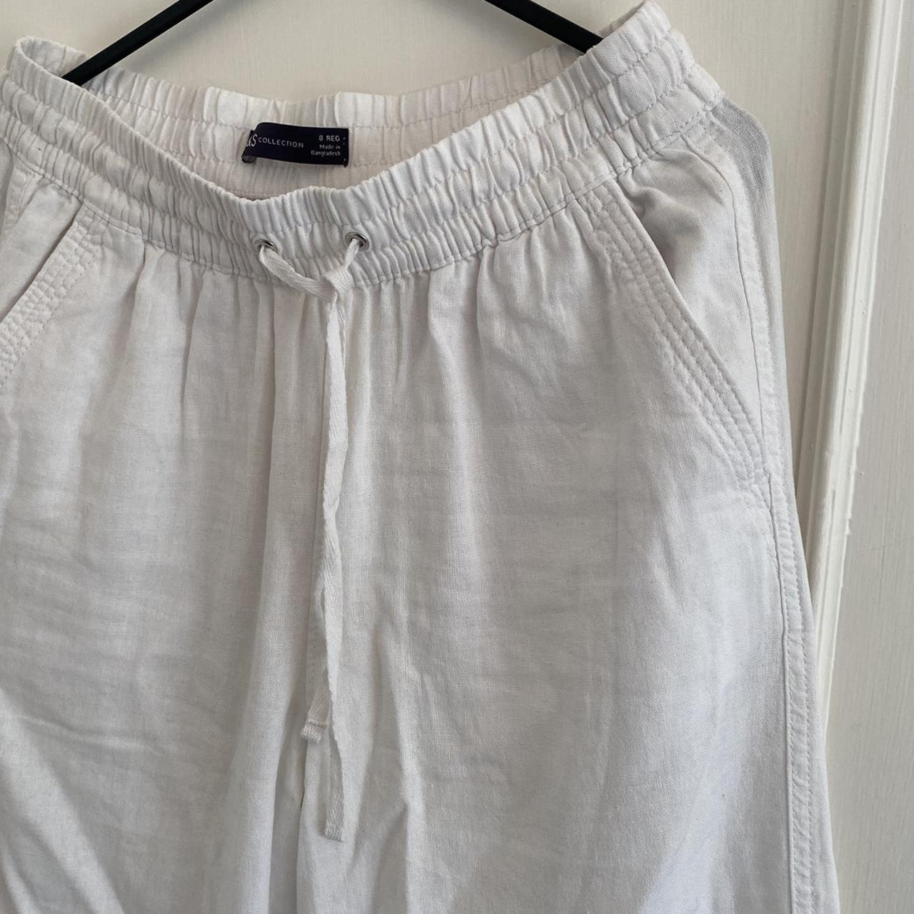 Marks & Spencer Women's White Trousers Depop