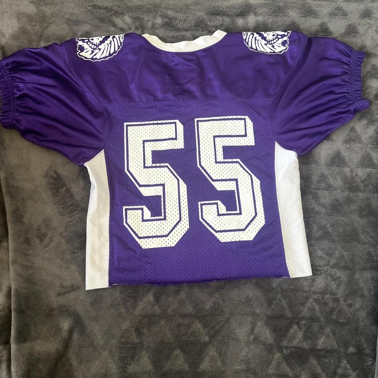 purple la kings cropped jersey thrifted but barely - Depop