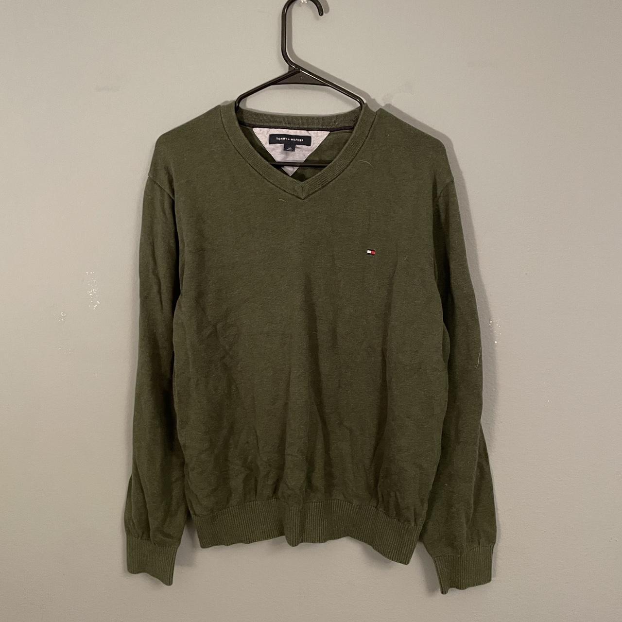 Tommy Hilfiger Men's Green Jumper | Depop